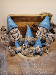 Sadrový trpaslíci sadrový trpaslík Vianočný stromček 3D figúrky